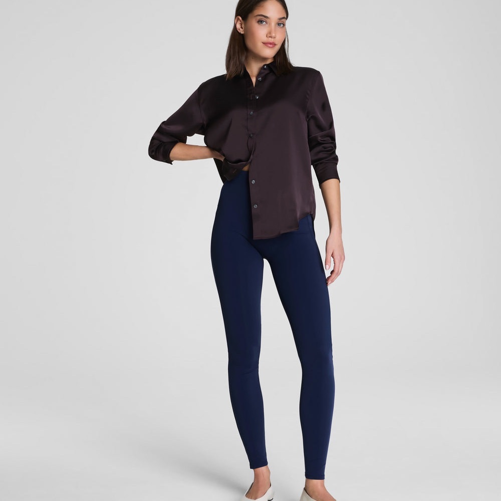 SPANX Navy High-Rise Ponte Leggings